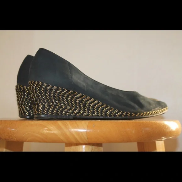 🪙 Vintage '90s Fendi FF Logo Wedge Espadrilles Heels - Picture 6 of 9